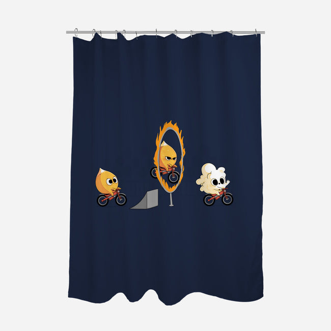 Fire Stunt-none polyester shower curtain-Naolito