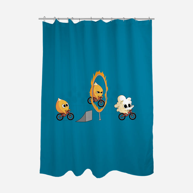 Fire Stunt-none polyester shower curtain-Naolito