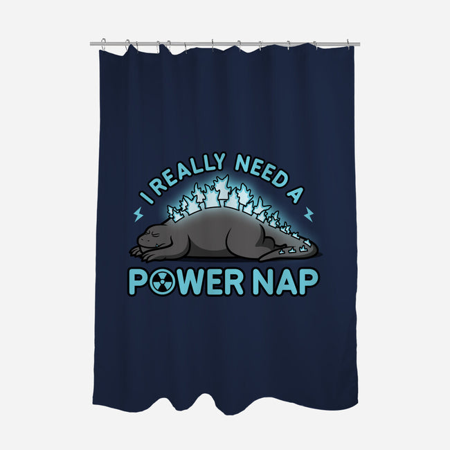 Power Nap-none polyester shower curtain-LooneyCartoony