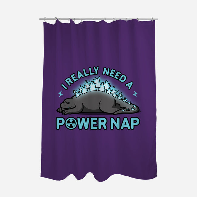 Power Nap-none polyester shower curtain-LooneyCartoony