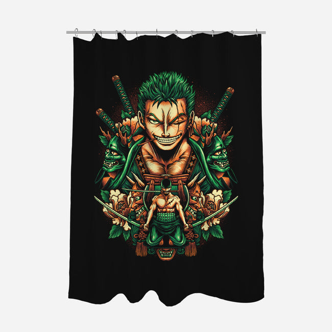Rise Of The Pirate Hunter-none polyester shower curtain-glitchygorilla