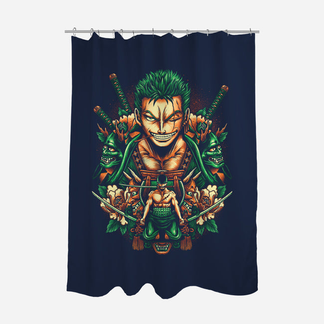Rise Of The Pirate Hunter-none polyester shower curtain-glitchygorilla