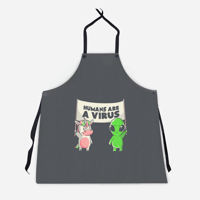 Humans Are A Virus-unisex kitchen apron-eduely