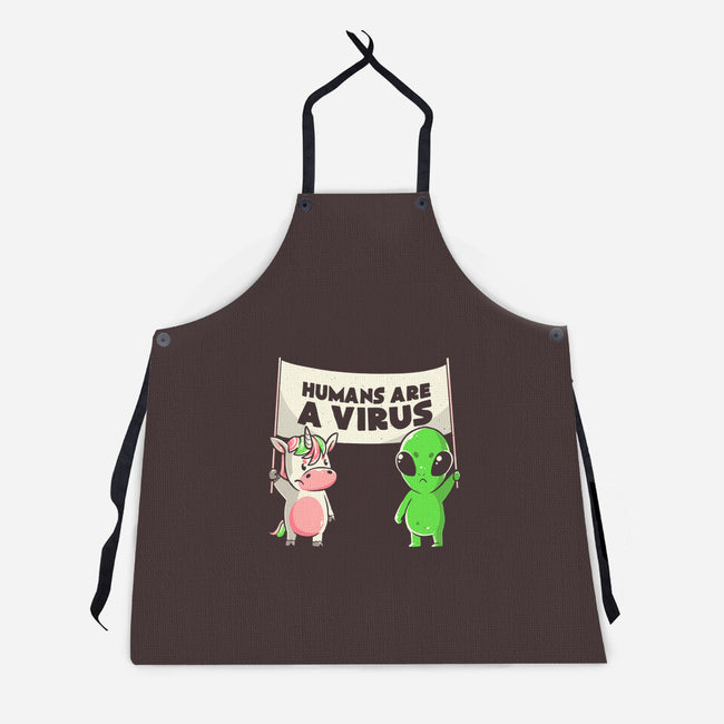 Humans Are A Virus-unisex kitchen apron-eduely