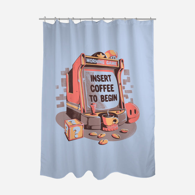 Insert Coffee To Begin-none polyester shower curtain-eduely