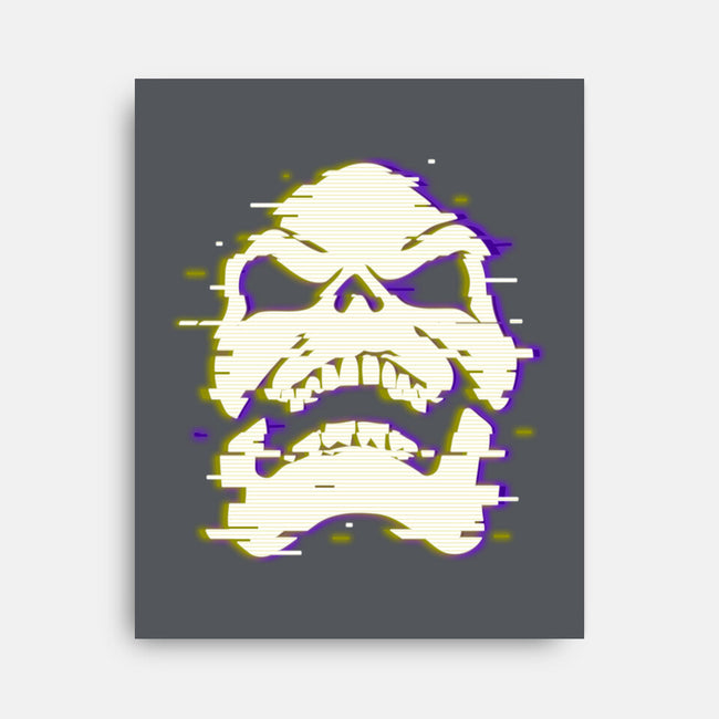 Glitchy Skull-none stretched canvas-Skullpy
