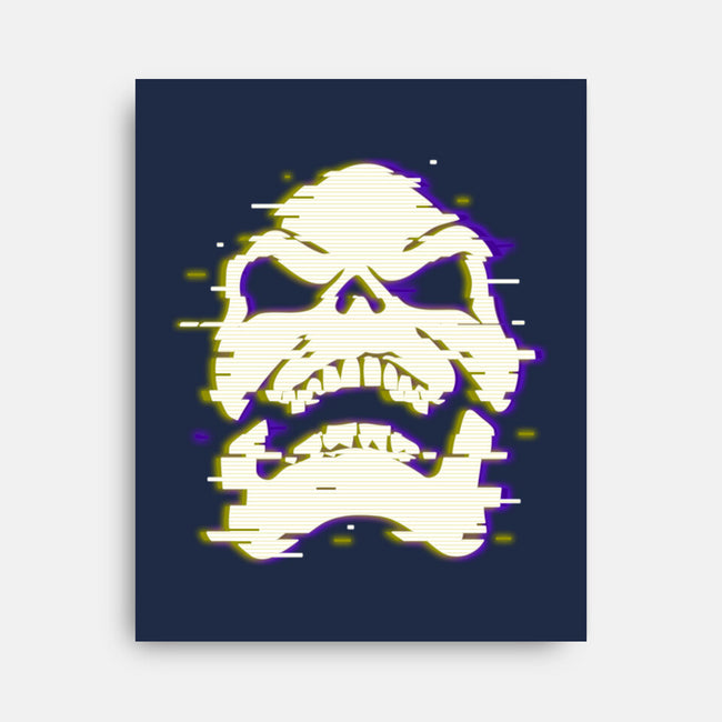 Glitchy Skull-none stretched canvas-Skullpy