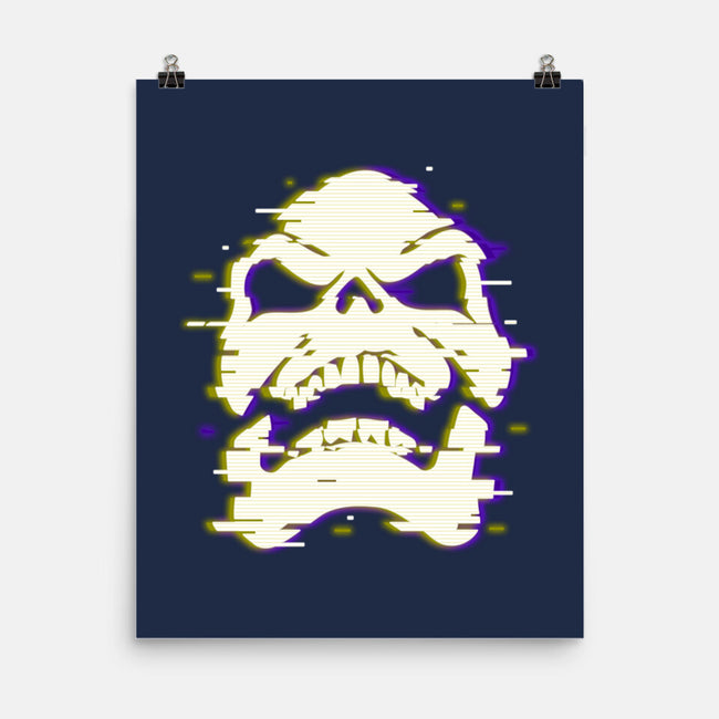 Glitchy Skull-none matte poster-Skullpy