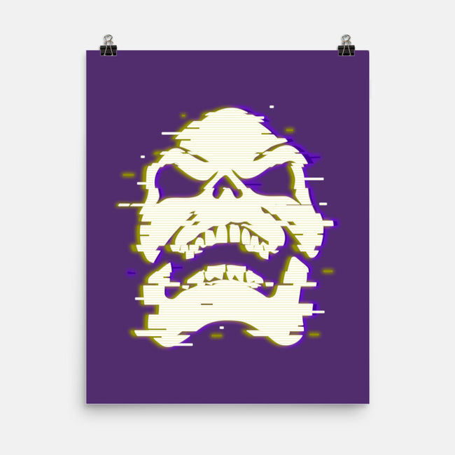 Glitchy Skull-none matte poster-Skullpy