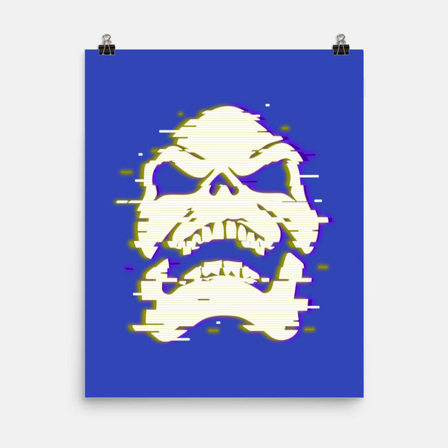 Glitchy Skull-none matte poster-Skullpy