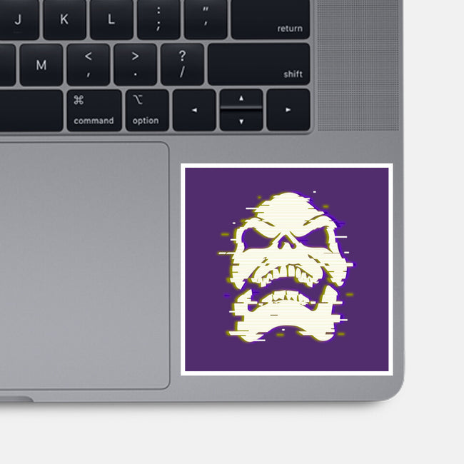 Glitchy Skull-none glossy sticker-Skullpy