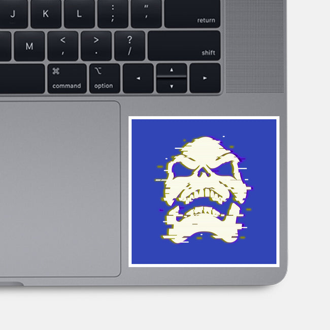 Glitchy Skull-none glossy sticker-Skullpy