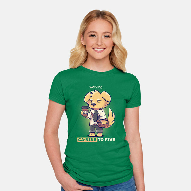Working Canine To Five-womens fitted tee-TechraNova