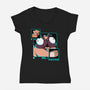 Dog, Pig, Loaf Of Bread-womens v-neck tee-estudiofitas