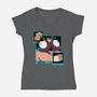 Dog, Pig, Loaf Of Bread-womens v-neck tee-estudiofitas