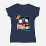 Dog, Pig, Loaf Of Bread-womens v-neck tee-estudiofitas