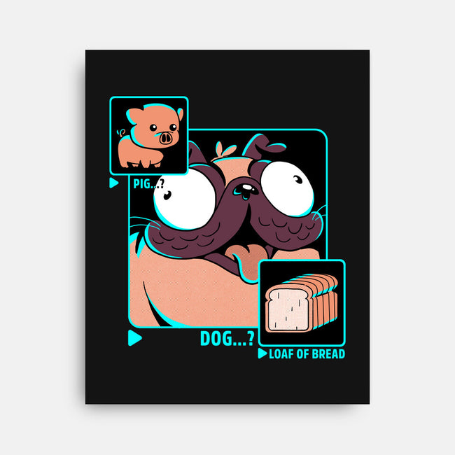 Dog, Pig, Loaf Of Bread-none stretched canvas-estudiofitas