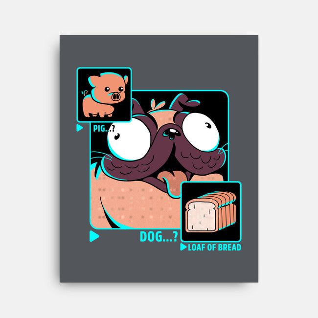 Dog, Pig, Loaf Of Bread-none stretched canvas-estudiofitas