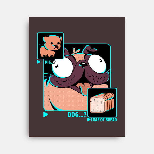 Dog, Pig, Loaf Of Bread-none stretched canvas-estudiofitas