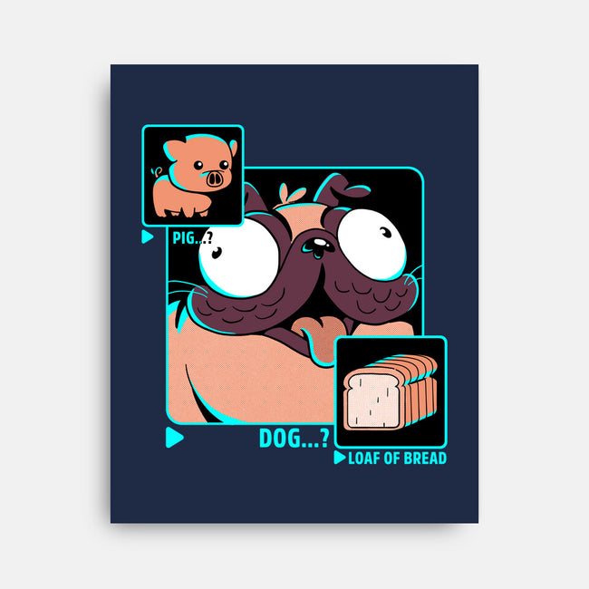 Dog, Pig, Loaf Of Bread-none stretched canvas-estudiofitas