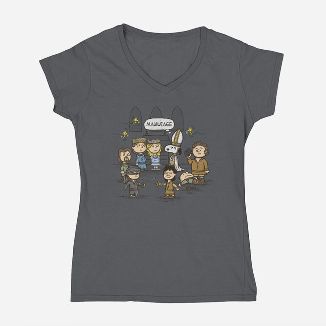 Mawwiage-womens v-neck tee-kg07