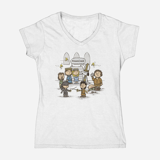 Mawwiage-womens v-neck tee-kg07