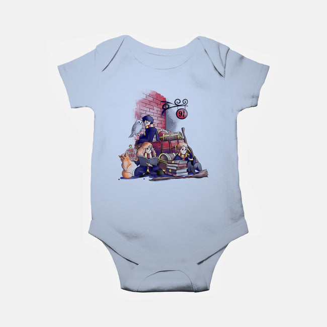 Way To School-baby basic onesie-fanfabio