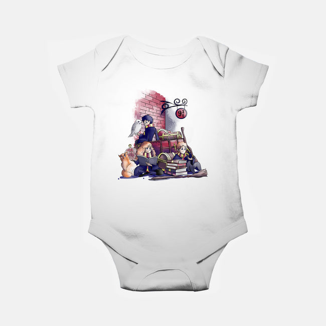 Way To School-baby basic onesie-fanfabio