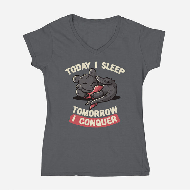 Today I Sleep-womens v-neck tee-koalastudio
