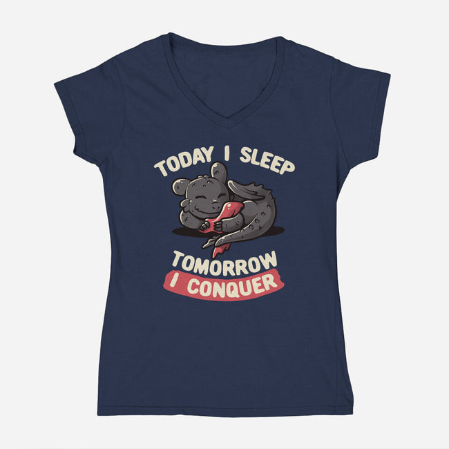 Today I Sleep-womens v-neck tee-koalastudio
