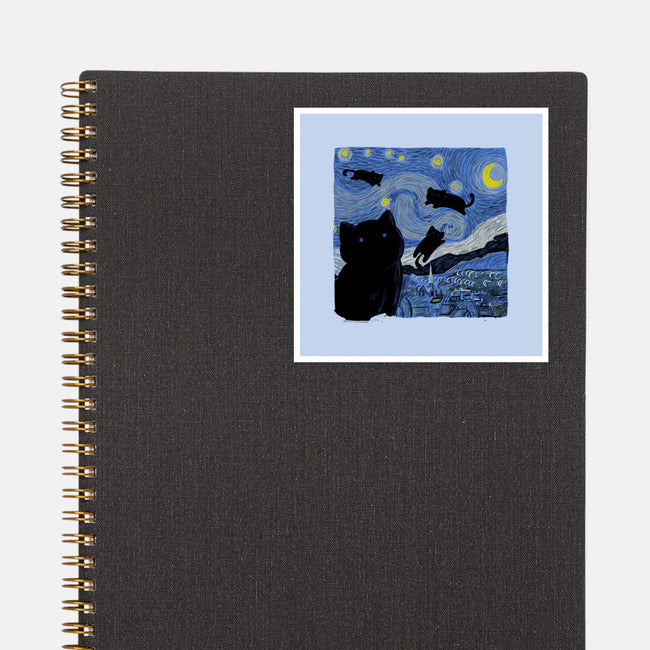 The Starry Cat Night-none glossy sticker-tobefonseca