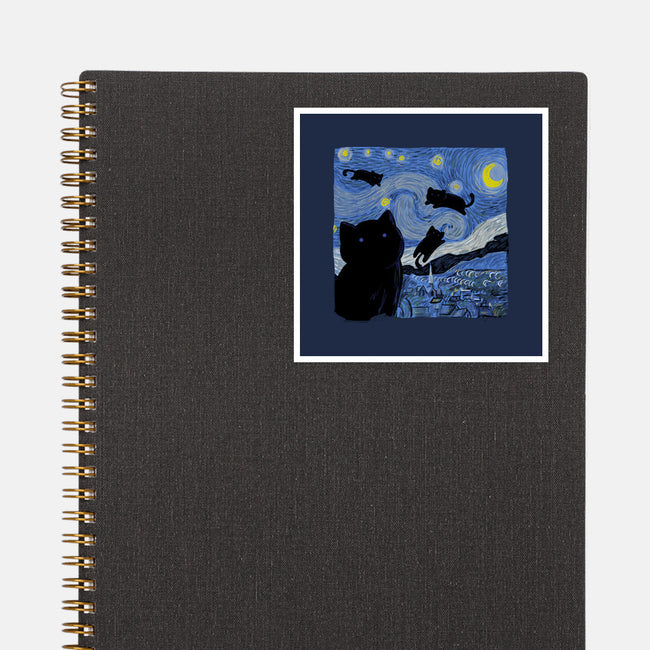 The Starry Cat Night-none glossy sticker-tobefonseca
