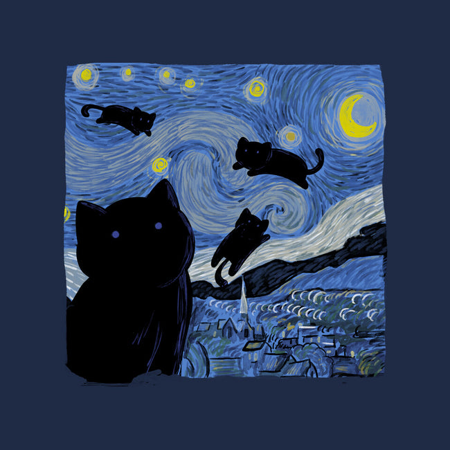 The Starry Cat Night-none dot grid notebook-tobefonseca