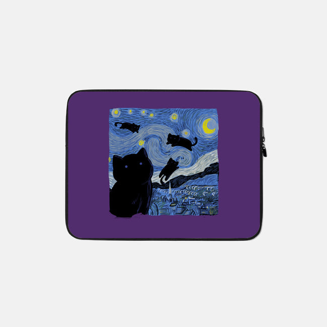 The Starry Cat Night-none zippered laptop sleeve-tobefonseca
