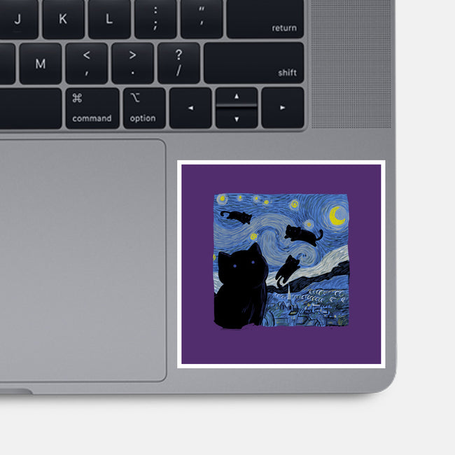 The Starry Cat Night-none glossy sticker-tobefonseca
