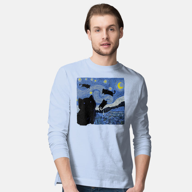 The Starry Cat Night-mens long sleeved tee-tobefonseca