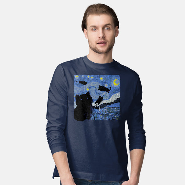 The Starry Cat Night-mens long sleeved tee-tobefonseca