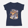 Miyazaki Cats-womens v-neck tee-Domii
