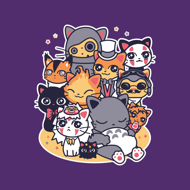 Miyazaki Cats-womens off shoulder sweatshirt-Domii