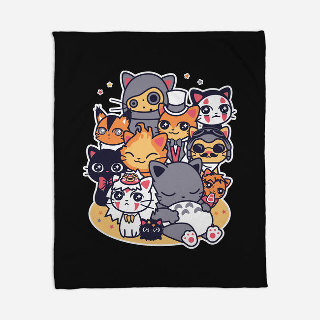 Miyazaki Cats-none fleece blanket-Domii