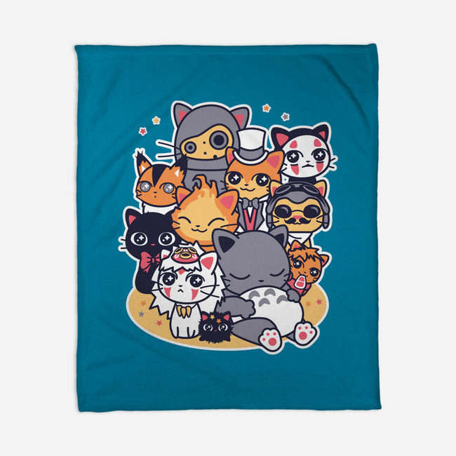 Miyazaki Cats-none fleece blanket-Domii