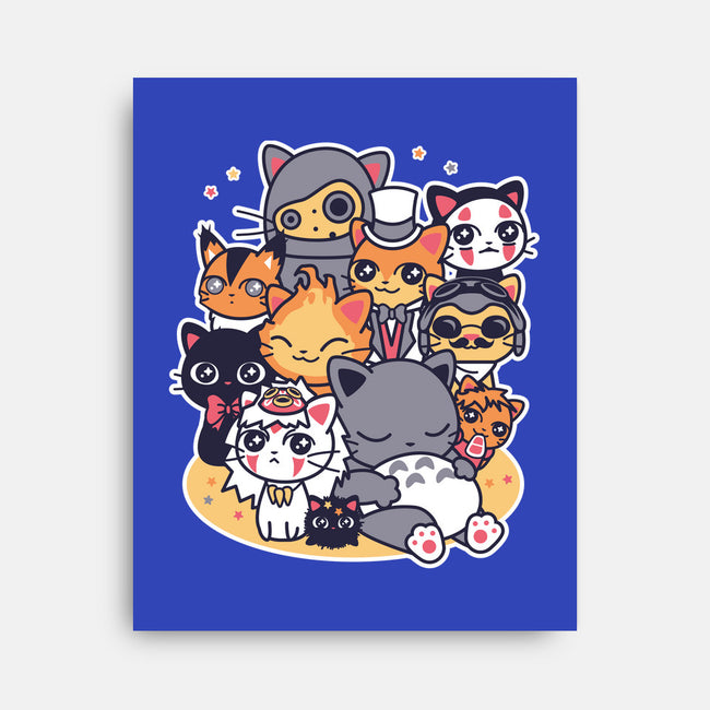 Miyazaki Cats-none stretched canvas-Domii