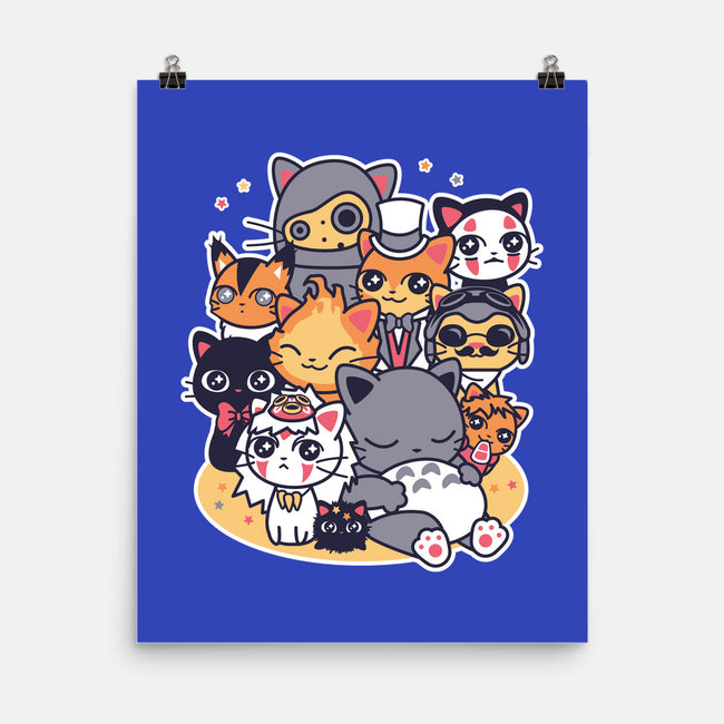 Miyazaki Cats-none matte poster-Domii