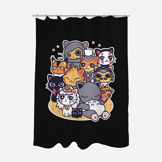 Miyazaki Cats-none polyester shower curtain-Domii