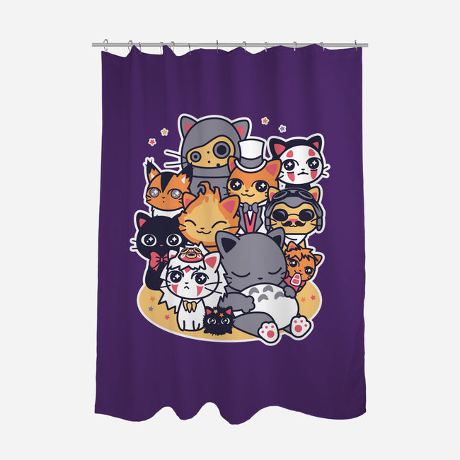 Miyazaki Cats-none polyester shower curtain-Domii