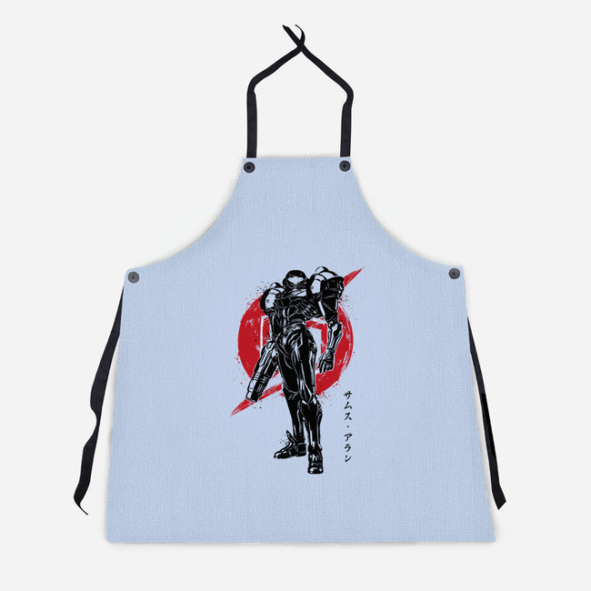 Galactic Bounty Hunter Sumi-E-unisex kitchen apron-DrMonekers