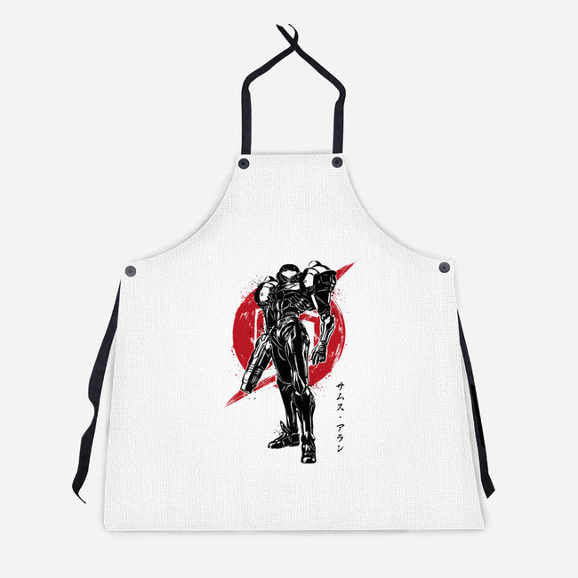 Galactic Bounty Hunter Sumi-E-unisex kitchen apron-DrMonekers
