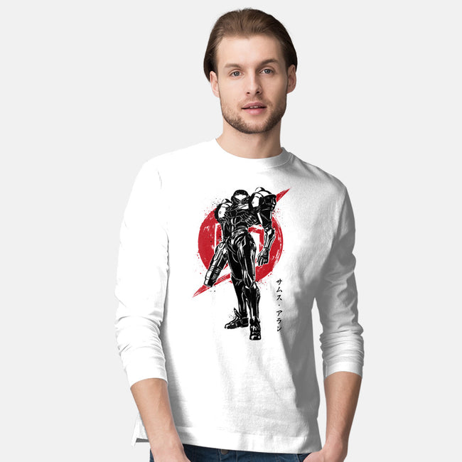 Galactic Bounty Hunter Sumi-E-mens long sleeved tee-DrMonekers