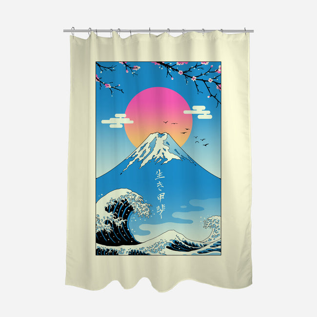 Ikigai-none polyester shower curtain-vp021