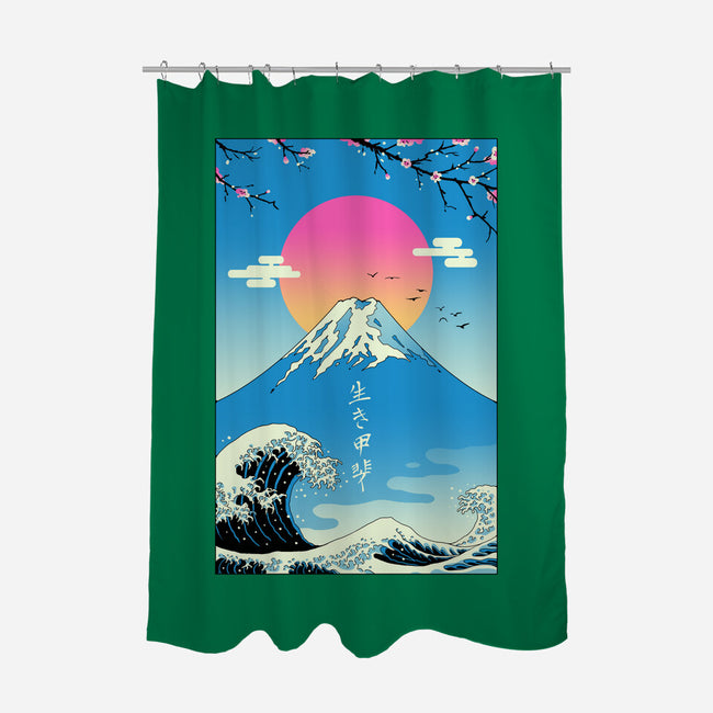 Ikigai-none polyester shower curtain-vp021